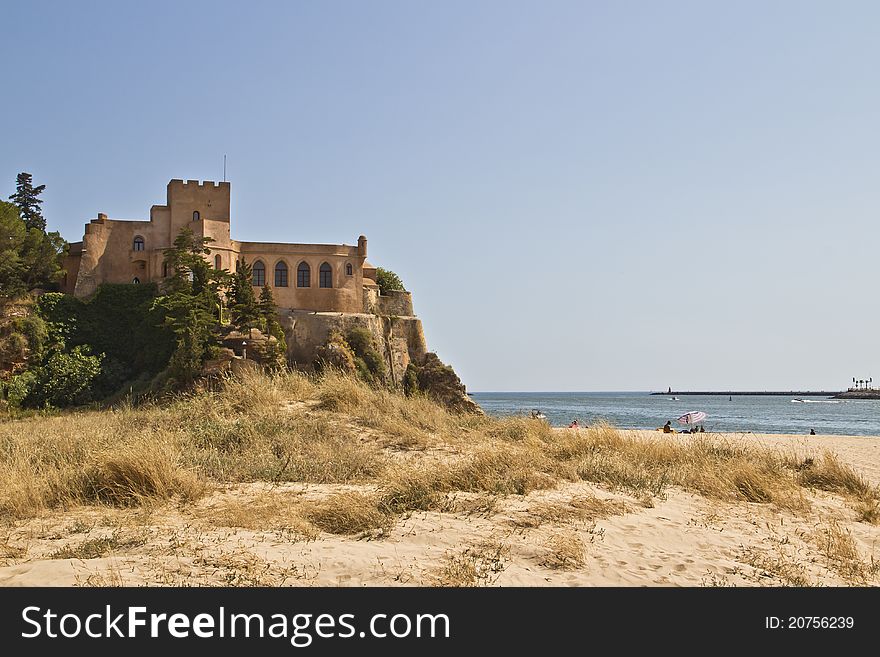 A little castle on the beach of portimao. A little castle on the beach of portimao