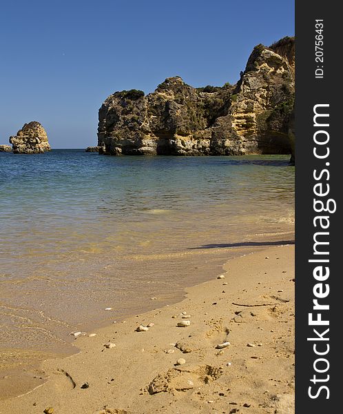 A beach full of rocks in portugal. A beach full of rocks in portugal