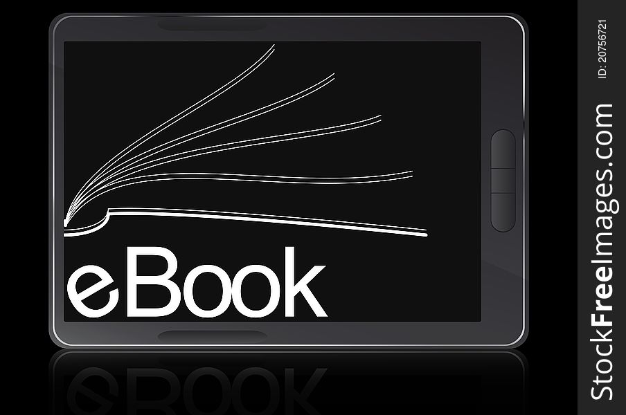 Illustration of ebook reader device