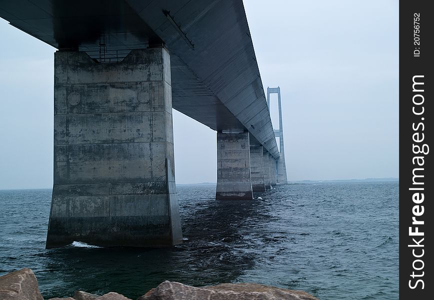 Under A Concrete Bridge Support