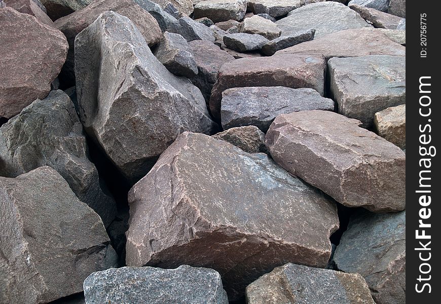 Pile of Granite Rocks in close detailed view