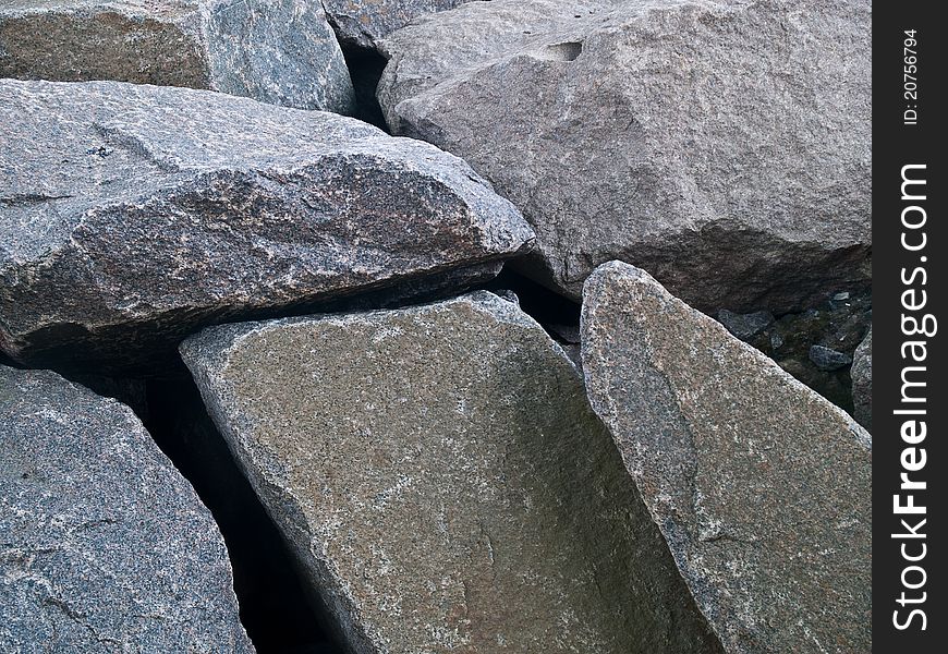 Pile of Granite Rocks in close detailed view