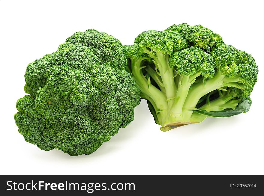 Broccoli inflorescence Isolated on white background