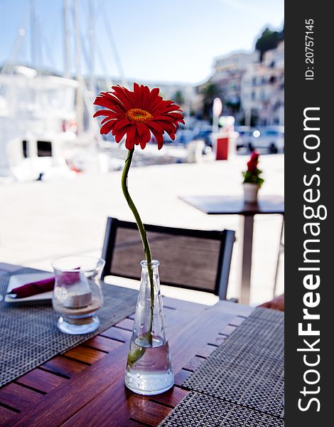 Place setting in Mediterranean restaurant. Place setting in Mediterranean restaurant