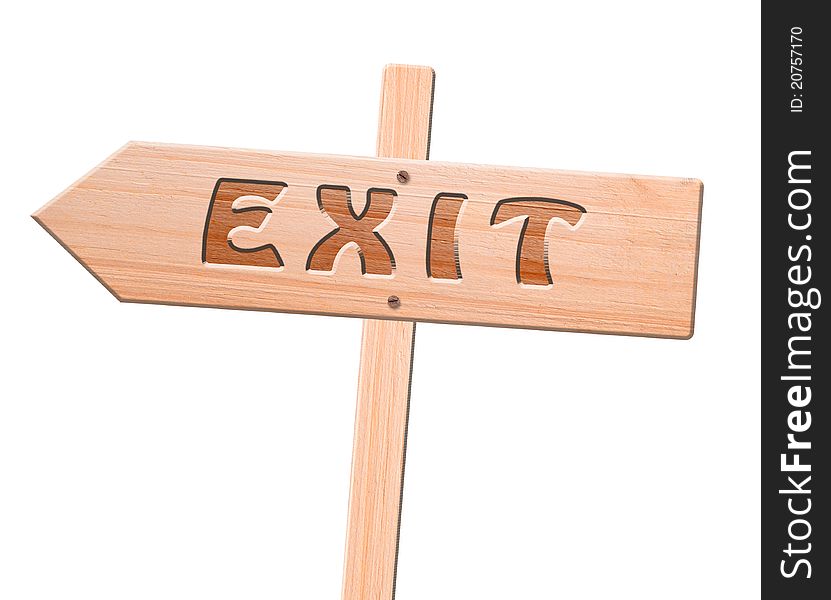 Exit arrow sign isolated on white with clipping path. Exit arrow sign isolated on white with clipping path.