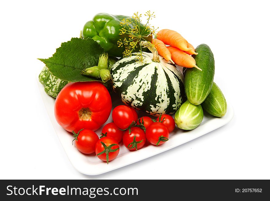 Fresh vegetables isolated on white. Fresh vegetables isolated on white