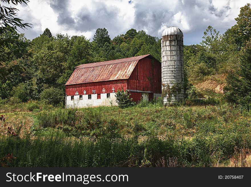 Big old red barn in what appears to be good condition