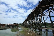 Wooden Structure Bridge At Sangklaburi Stock Image Wooden Structure Bridge At Sangklaburi Stock Image