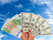 Dollar And Euro Banknotes Royalty Free Stock Photos Dollar And Euro Banknotes Royalty Free Stock Photos