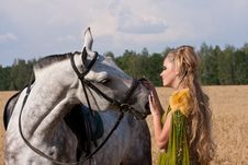 Horse And Woman Face To Face Stock Photos Horse And Woman Face To Face Stock Photos