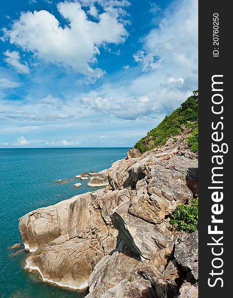 Tropical beach at Seychelles - vacation background