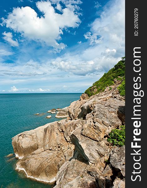 Tropical beach at Seychelles - vacation background