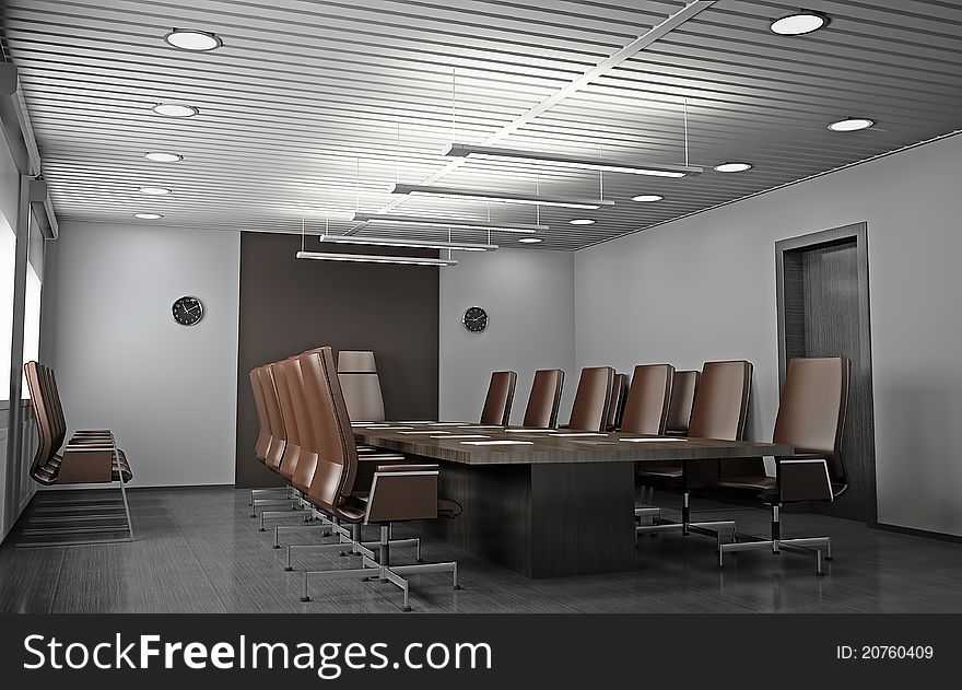 Interior of modern office 3D. Interior of modern office 3D