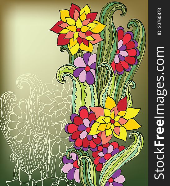 Background with decorative flowers