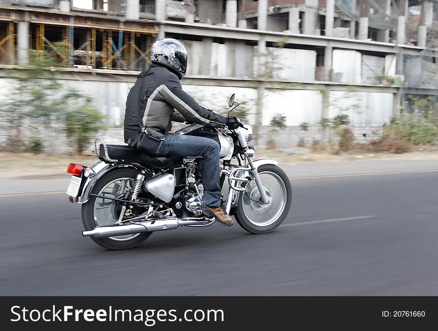 Undertaking Motorcycle Near Old Factory India