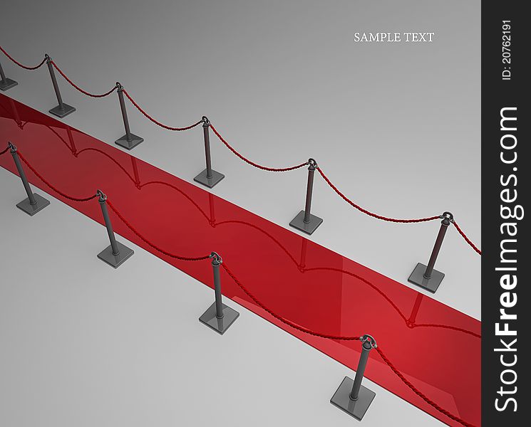Red carpet on white 3d render