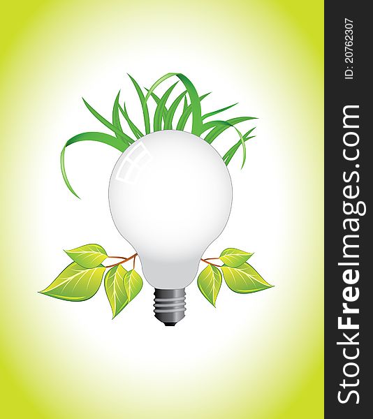 Illustration of ecological light bulb