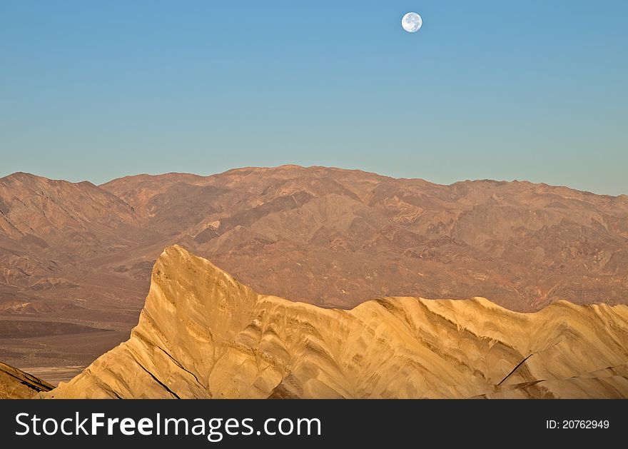 Moonrise Over Zabriskie Point