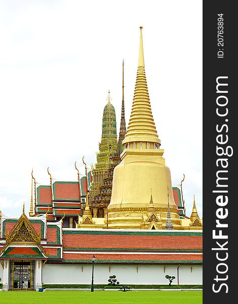 Wat Phra Kaew Temple the most famous landmark in Bangkok, Thailand