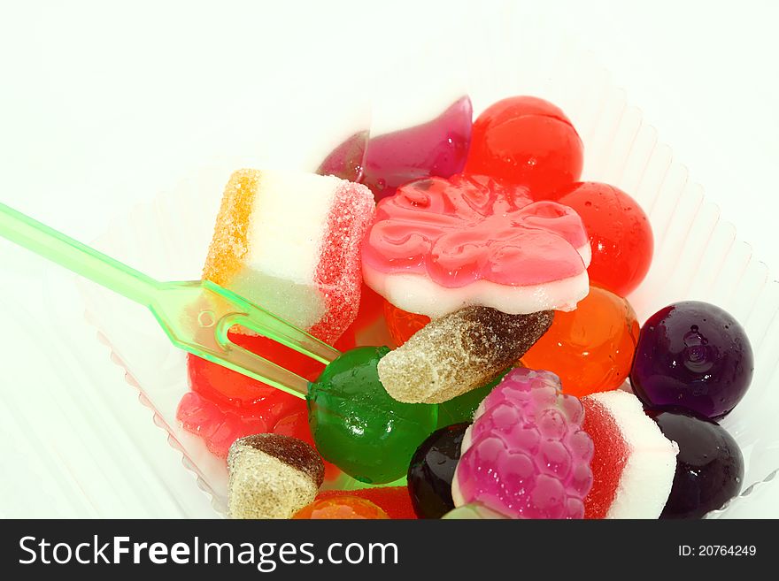 Colorful candy on a white background.
