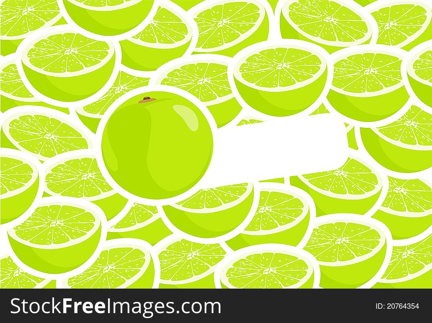 Ripe yummy close up lime (vector illustration). Ripe yummy close up lime (vector illustration)