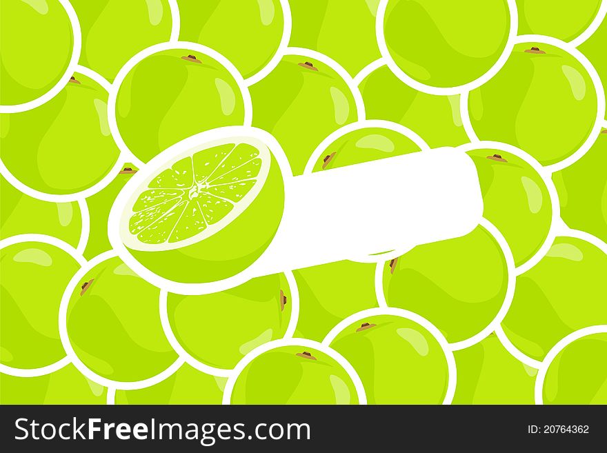 Ripe yummy close up lime (vector illustration). Ripe yummy close up lime (vector illustration)