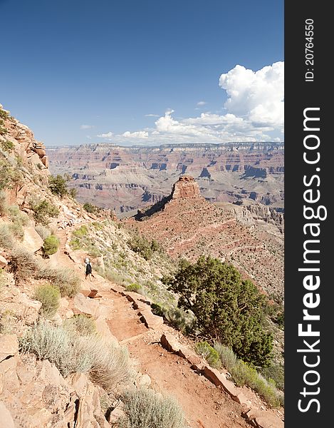 View across Cedar Ridge from South Kaibab trail, Grand Canyon. View across Cedar Ridge from South Kaibab trail, Grand Canyon