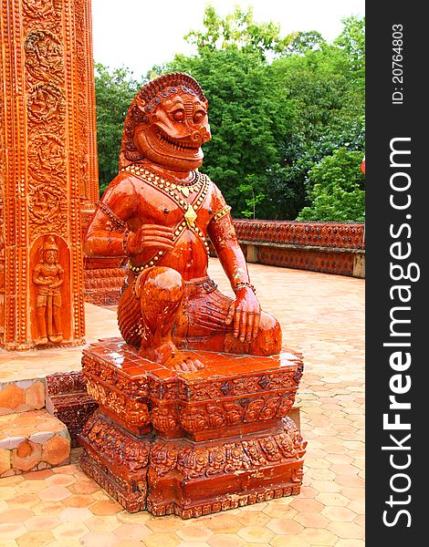 Singh Statue In Wat Phu Khao Kaew Ubon Ratchathani, Thailand