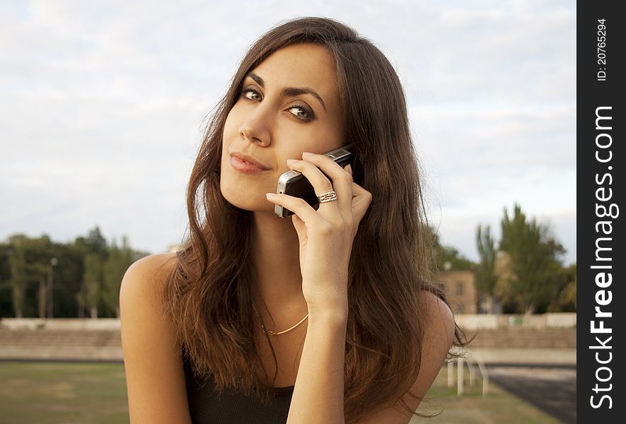 Pretty girl talking on the phone