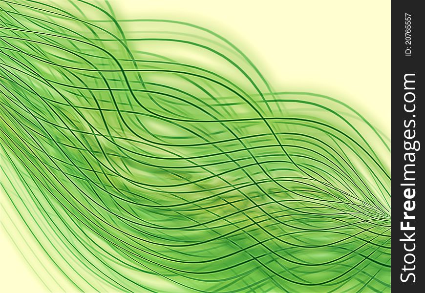 Curved green lines on light background. Curved green lines on light background.