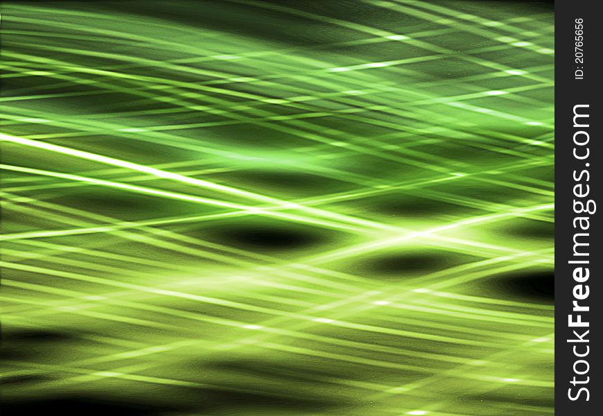 Smooth green lines on black background. Smooth green lines on black background