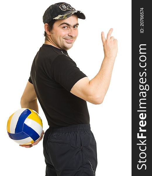 Volleyball men with the ball.