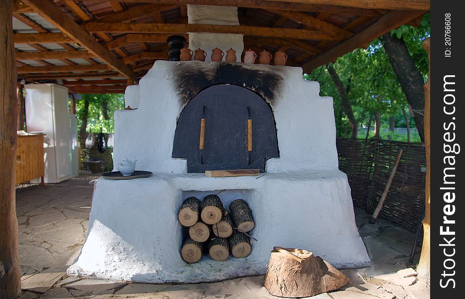 Russian traditional stove. village life