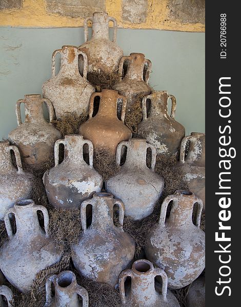 Old pots, in underwater archeological museum, in Bodrum castle