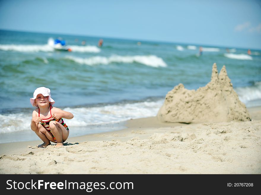 Girl  At Beach