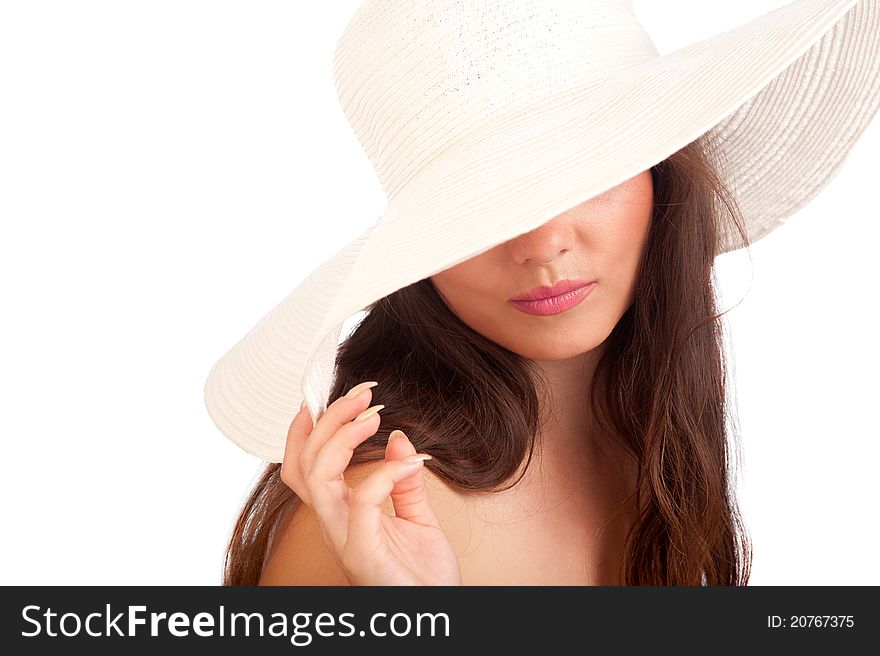 Woman In A White Hat