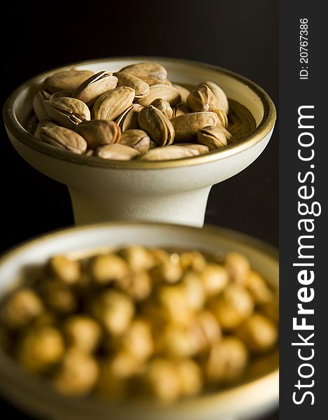 Turkish Dried Nuts In The Bowl With Chickpeas