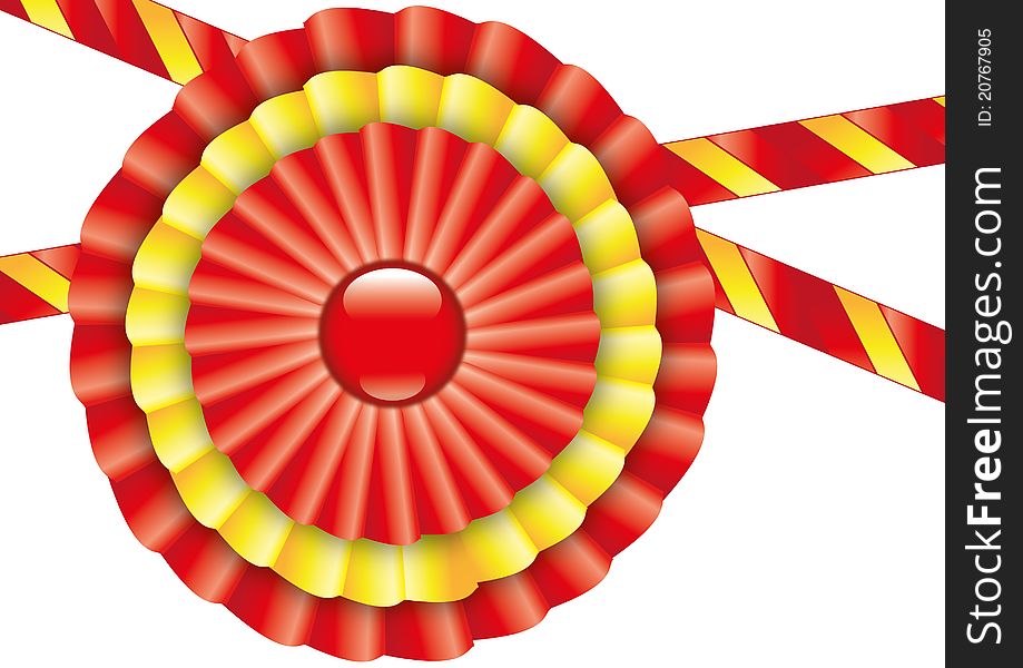 Rosette with colors of the spanish flag. Rosette with colors of the spanish flag