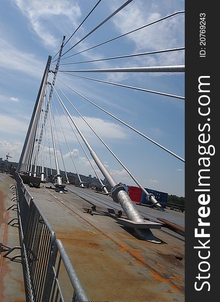 Bridge under construction acrooss river Sava. Bridge under construction acrooss river Sava