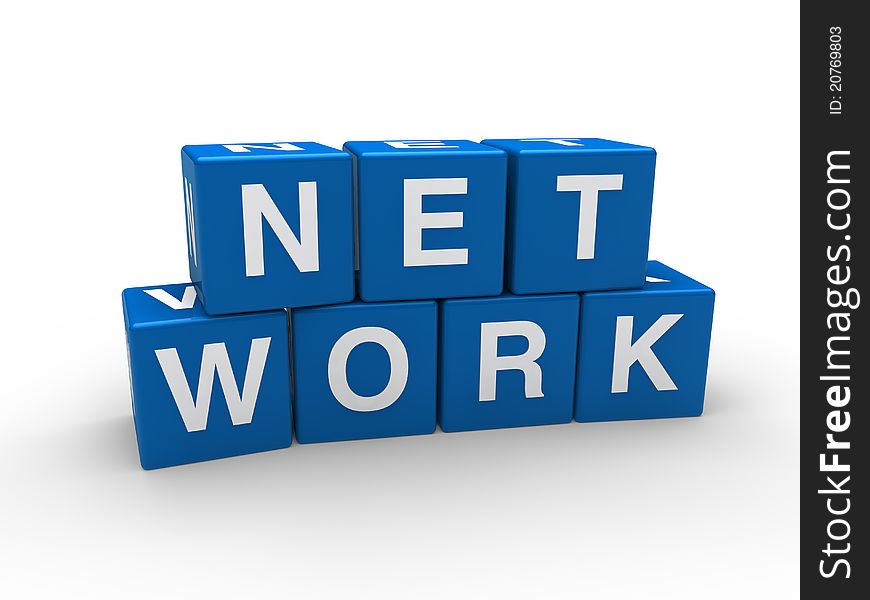 3d network blue internet cube teamwork networking. 3d network blue internet cube teamwork networking