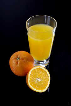 Orange Juice Glass And Sliced Orange Royalty Free Stock Photos Orange Juice Glass And Sliced Orange Royalty Free Stock Photos