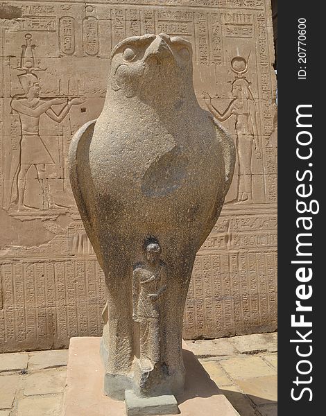 Statue At The Entrnce To Edfu Temple