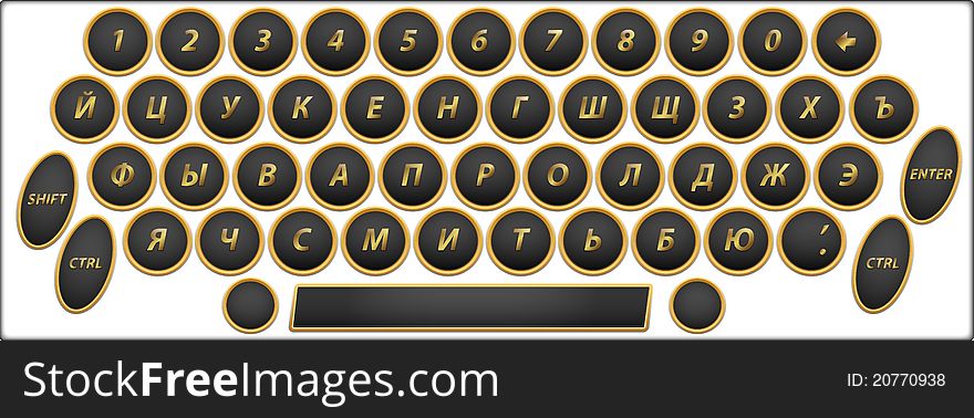 Qwerty button rus the keyboard. Qwerty button rus the keyboard
