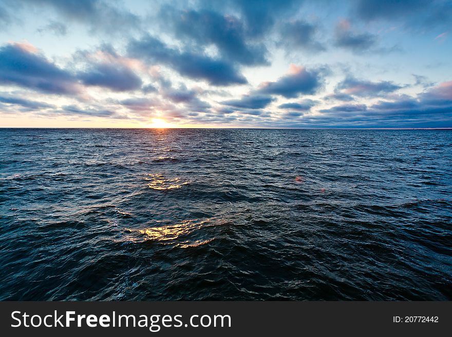 Beautiful sunset above the sea