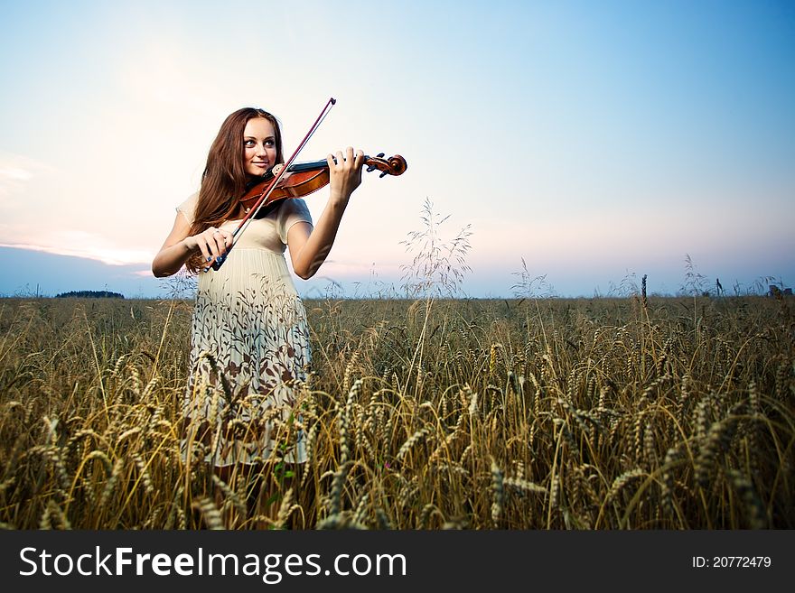 Young girl with violin