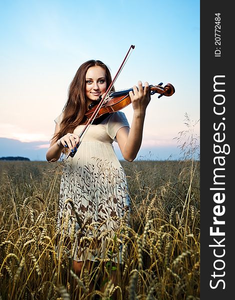 Young Girl With Violin