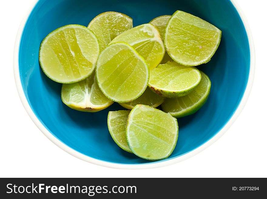 Lime with section on a white background. Lime with section on a white background