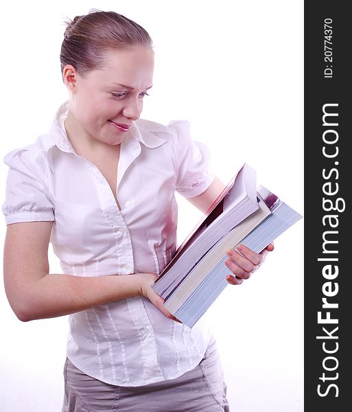 Young student girl with books. Young student girl with books