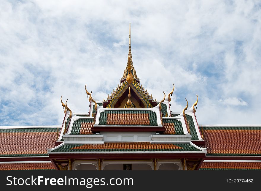 Roof of the temple in Thailand.