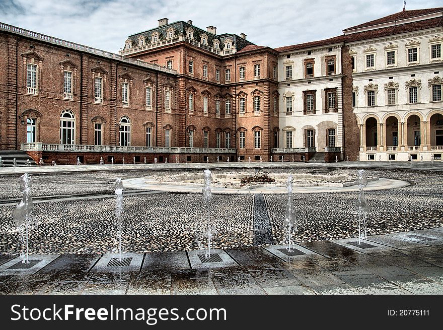 Photo of old palace with the fountain. Photo of old palace with the fountain